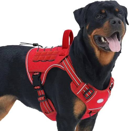 Vista 60 de Auroth - Arnés táctico para perros pequeños y medianos, sin tirones, arnés ajustable para mascotas, reflectante, K9, entrenamiento, trabajo