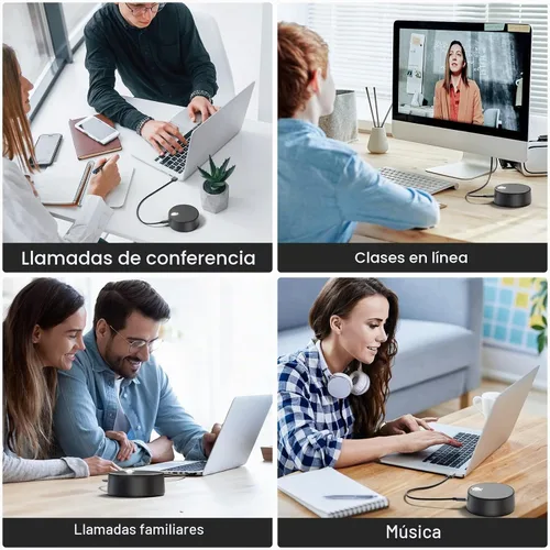 Vista 6 de Altavoces USB para computadora con micrófono, altavoz para computadora
