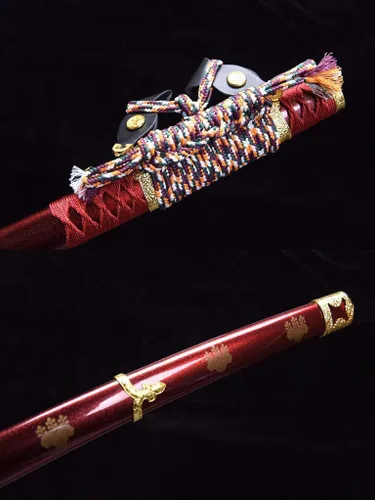 Vista 5 de Espada Katana Tachi hecha a mano de alta temperatura, espada samurái japonesa real (espada completa), Catanas Japonesas Reales
