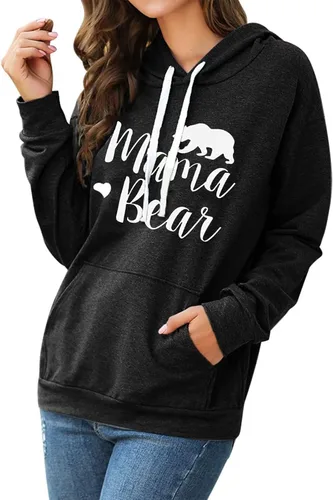 Vista 3 de Muicy Sudaderas con capucha para mujer camiseta de manga larga casual con bolsillos