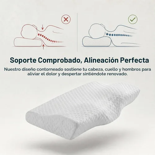 Vista 3 de WINGLAM Almohada de espuma viscoelástica para aliviar el dolor de cuello, almohada ortopédica ergonómica de apoyo cervical para personas que duermen