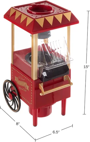 Vista 2 de Máquina de Palomitas de Aire - Máquina para Hacer Palomitas de Aire Caliente - Máquina de Palomitas de Mostrador de 6 Tazas Estilo Vintage Sin