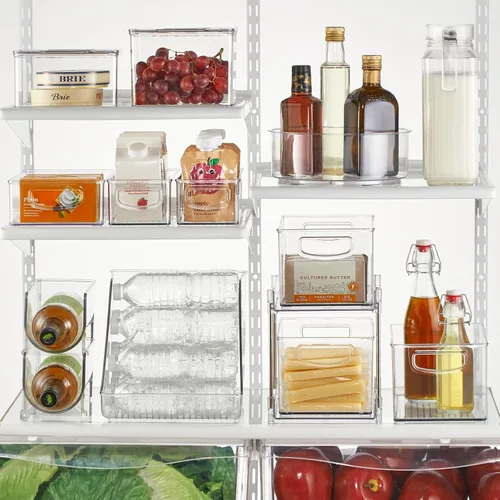 Vista 6 de mDesign Lazy Susan - Plato giratorio de plástico para cocina/baño, despensa, refrigerador, armarios u organización de mostradores, organizador