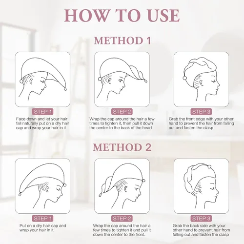 Vista 5 de Toalla de Baño para Mujeres - Toalla de Microfibra de Lujo Ajustable para el Cabello, Toallas Suave para la Ducha Después de la Cubierta Corporal