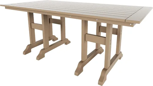 Vista 12 de Muebles Mesa de Comedor Rectangular Adirondack de 37 Pulgadas de Ancho x 71 Pulgadas de Largo, Resistente a los Rayos UV y a la Decoloración para su