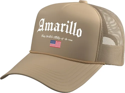 Vista 10 de Amarillo Gothic Design Trucker Hat with Adjustable Mesh Back
