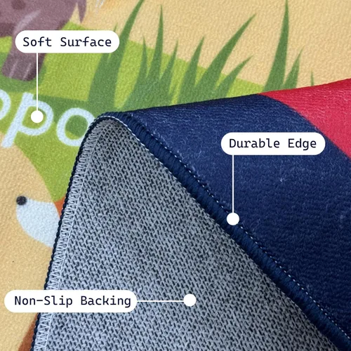 Vista 7 de USTIDE Alfombra ovalada para niños, 5 x 7 pulgadas, con letras del alfabeto ABC, alfombra educativa antideslizante, alfombra de juego para el aula