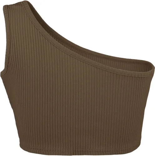 Vista 5 de Minclouse - Blusa corta asimétrica de un solo tirante para mujer, ideal para el verano