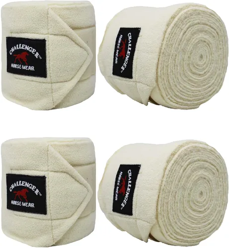Vista 5 de Horse Equine Tack Set of 4 Soft Fleece Grooming Leg Polo Wraps 95TS01 Marrón