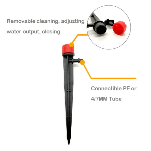 Vista 2 de 50 goteros de riego ajustables, sistema de riego por goteo de flujo de agua ajustable de 360 grados, emisores de goteo, perfectos para tubos