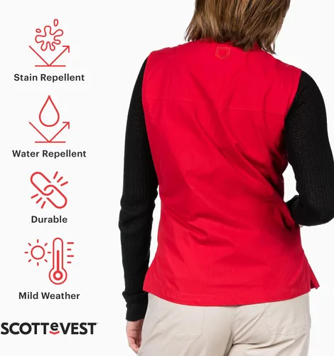 Vista 2 de SCOTTeVEST 101 chaleco de viaje para mujer 9 bolsillos ocultos Anti-Pickpocket