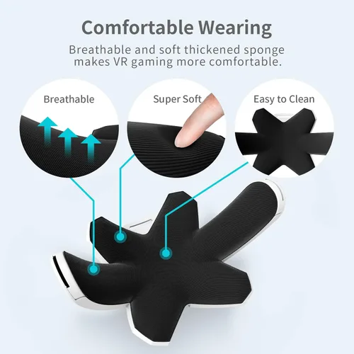 Vista 4 de Correa para la cabeza compatible con Oculus Quest 2 Elite correa para la cabeza de repuesto con espuma súper suave soporte mejorado e inmersión