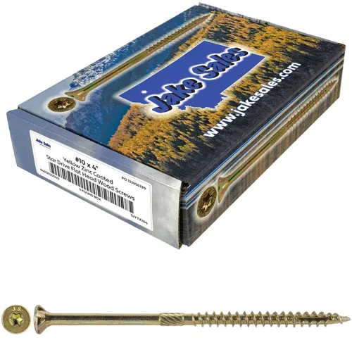 Vista 49 de 8 x 1 revestimiento exterior recubierto de bronce, tornillo de madera multiusos compatible con ACQ, cabeza plana Torx/Star Drive de 1 libra, 288