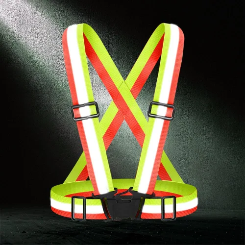 Vista 5 de High Visibility Reflective Vest Safety Vest Running Reflective Gear Adjustable Reflective Vest for Walking,Jogging,Hiking,Night Cycling