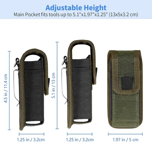 Vista 3 de Funda multiherramienta EDC compatible con Leatherman Wave Plus Wingman Surge Rebar, bolsa multiusos con clip para cinturón, bolsa de herramientas