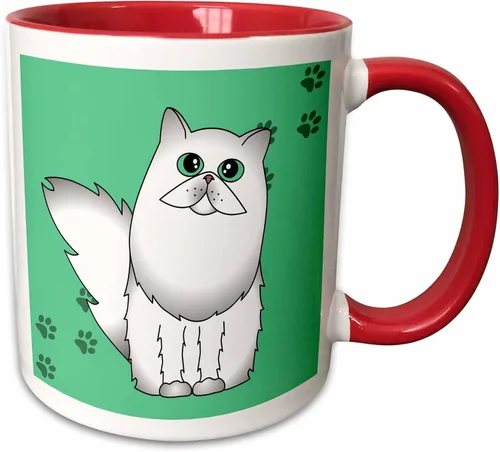 Vista 7 de 3dRose mug_6111_4 White Chinchilla - Taza negra de dos tonos, multicolor, 11 onzas