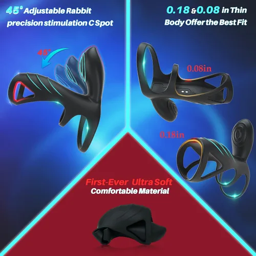 Vista 4 de Anillo vibrador para el pene vibrador, vibrador portátil para parejas masculinas y adultas, juguetes sexuales para hombres y parejas, anillos