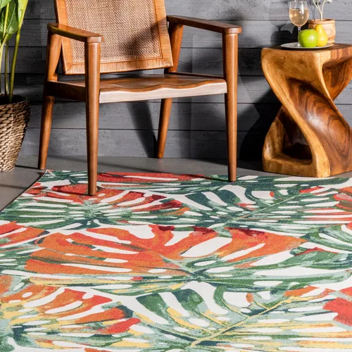 Vista 8 de nuLOOM Alfombra decorativa contemporánea de Janice floral, redonda de 4 pies, multicolor
