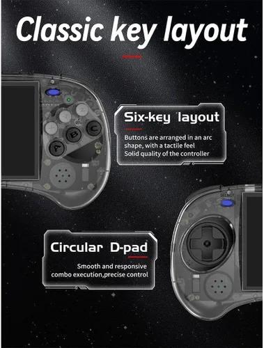 Vista 3 de RG ARC S Retro Video Handheld Game Console Linux System RK3566 64Bit Reproductor de juegos Pantalla IPS de 4 pulgadas con batería de 128 GB, 3500