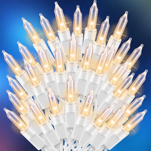 Vista 12 de Tira de luces LED ST38 de 26 pies (25.9 ft) con cable blanco, luces colgantes conectables y regulables para el día de la nación