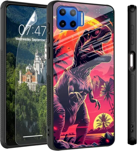 Vista 95 de Funda para Motorola Moto Edge 2022, cubierta trasera de vidrio templado con protector de pantalla, funda protectora a prueba de golpes para Motorola