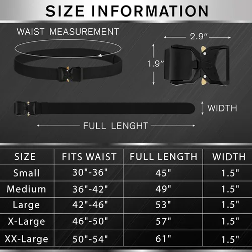 Vista 7 de TECEUM Tactical Belt – Heavy-Duty & Quick Release – Military, Work, Rigger, Duty & Utility Belt for Men