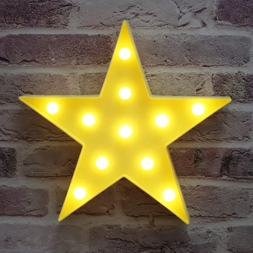 Vista 3 de Luz nocturna LED de marquesina, con forma de estrella, funciona con pilas, lámpara de mesa para niños, bebé, niño, regalo de niña, cuarto de bebé