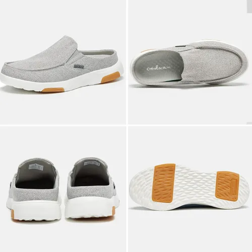 Vista 2 de OrthoComfoot Mocasines ortopédicos sin cordones para hombre zapatos para caminar con soporte del arco pantuflas casuales para fascitis plantar