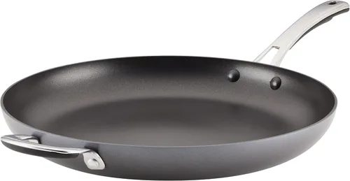 Vista 13 de Rachael Ray Cook + Create Sartén para Freír Anodizada Dura Antiadherente, 10 Pulgadas - Negro