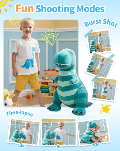 Vista 4 de Cámara de impresión instantánea para niños, cámara instantánea de video 1080P para niños con tarjeta SD de 32 GB, cámara de juguete, regalo de Azul