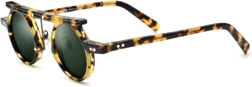 Vista 5 de HEPIDEM Acetate - Gafas de sol polarizadas redondas retro vintage para mujer UV400 con protección UV 9188T