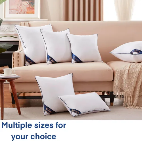 Vista 7 de Siluvia - Rellenos de almohada decorativos de 12 x 20 pulgadas, rellenos de almohada cuadrados para interiores de sofá, par de rellenos de almohada
