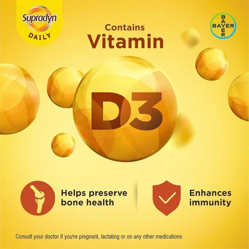 Vista 6 de SupradynS - Tabletas multivitamínicas diarias para hombres y mujeres con zinc esencial, 12 vitaminas, 5 oligoelementos para inmunidad diaria
