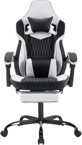 Vista 14 de Silla de escritorio para juegos para adultos, silla ergonómica para juegos Rosa + blanco