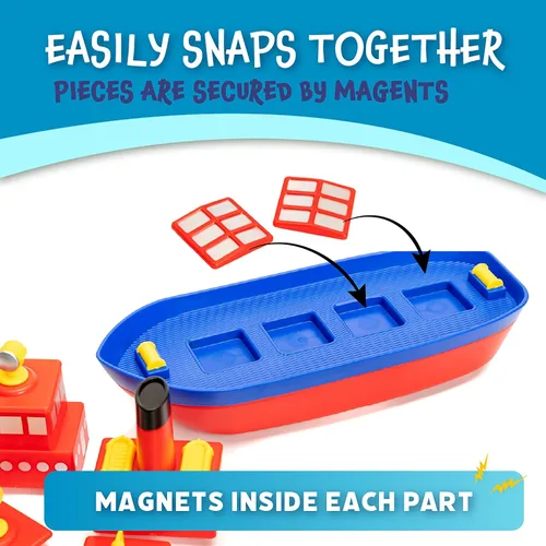 Vista 5 de POPULAR PLAYTHINGS Juguete magnético de baño Build-a-Boat