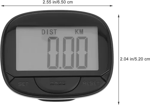 Vista 8 de 1 Unidades Podómetro para Caminar Pantalla Grande Deportes Podómetro Portátil Podómetro con Clip para Él