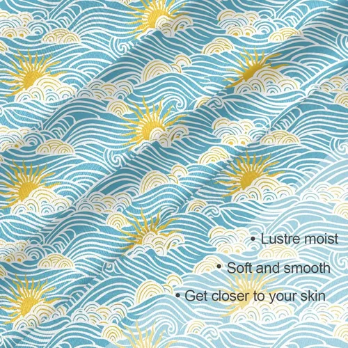 Vista 3 de Silk square Retro Sky Sun Waves scarves and wraps elegant for women for evening 35.4 Inches bufandas para mujer