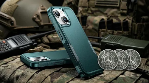 Vista 8 de Funda a prueba de golpes para iPhone 15, [protección contra caídas de grado militar de 15 pies], con 2 protectores de pantalla de vidrio templado