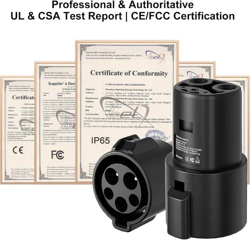 Vista 8 de Adaptador de cargador J1772 a Tesla, para Tesla Model-3/Y/X/S con adaptador de carga conectora certificado de seguridad, carga rápida máx 80A 250V