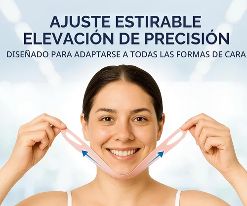 Vista 8 de Mascarilla facial moldeadora de contorno facial, con hidrogel de colágeno y aloe vera, banda antienvejecimiento y antiarrugas, disminuye la doble