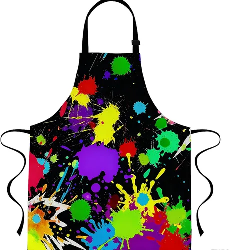Vista 7 de Delantal floral mexicano con 2 bolsillos, delantal ajustable para cocinar, hornear, barbacoa, pintura, regalos para mujeres y hombres