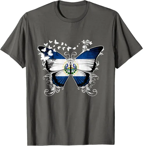 Vista 85 de Camiseta Salvadoreña Bandera El Salvador, Negro