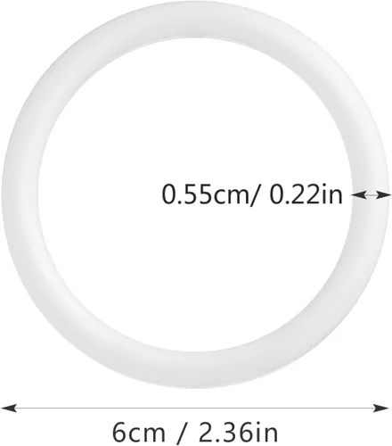 Vista 6 de SUPVOX 30 anillos de plástico blanco atrapasueños de 2.4 pulgadas, suministros de manualidades para hacer nudos de macramé y atrapasueños