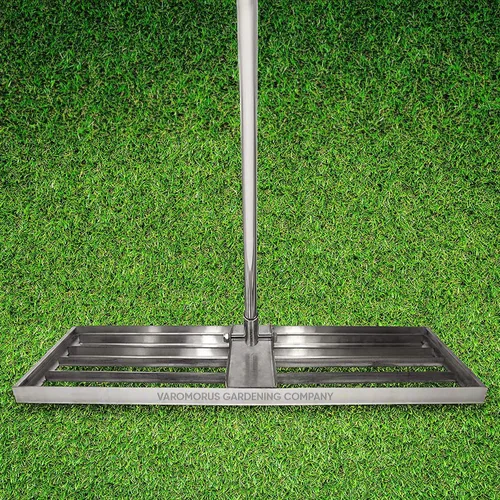 Vista 10 de Varomorus Herramienta de nivel de césped de acero inoxidable con mango para campo de golf de césped (18 pulgadas)