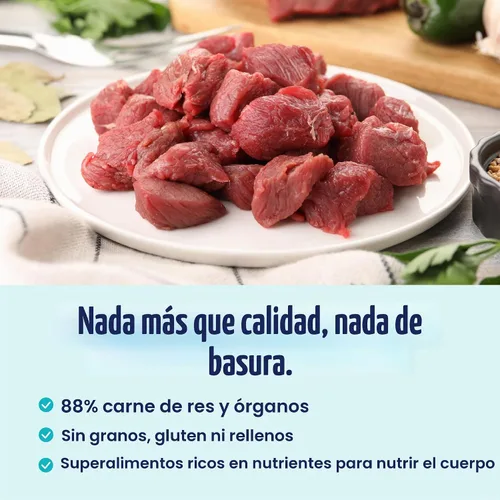 Vista 2 de Solid Gold Complementos de Comida para Perros Secada al Aire para Alimentos Secos – Golosinas saludables para perros con carne de res real
