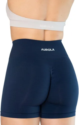 Vista 7 de AUROLA Intensify - Pantalones cortos deportivos sin costuras de cintura alta para mujer, para correr, gimnasio, fitness, yoga, entrenamiento