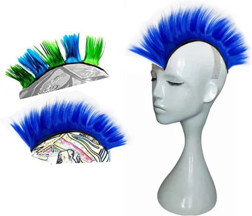 Vista 12 de Helmet Hawks Mohawk Pelucas sintéticas para bicicleta/casi casco/palo reutilizable diseño