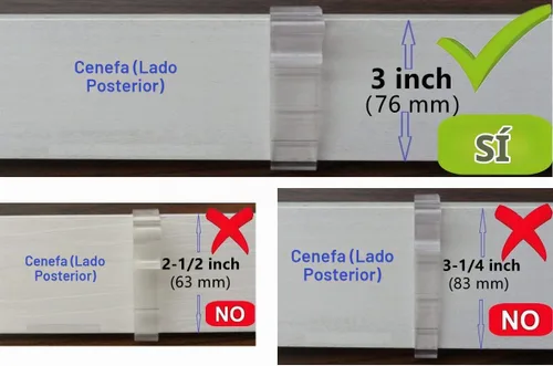 Vista 6 de Clips para cenefa, 6 unidades, 3 pulgadas, clip oculto, plástico transparente para persianas horizontales, soporte de retención de cenefa