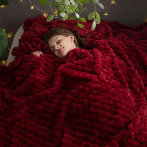 Vista 66 de NEWCOSPLAY Manta de Tiro Súper Suave Aqua Franela Sedosa Premium Forro Polar Jacquard Acanalado 3D Ligero Manta de Cama Uso en Todas las Estaciones