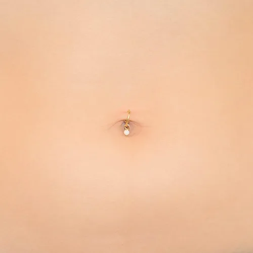 Vista 6 de Fake Belly Piercing Clip On Navel Ring Opal - No Piercing Belly Ring hoop